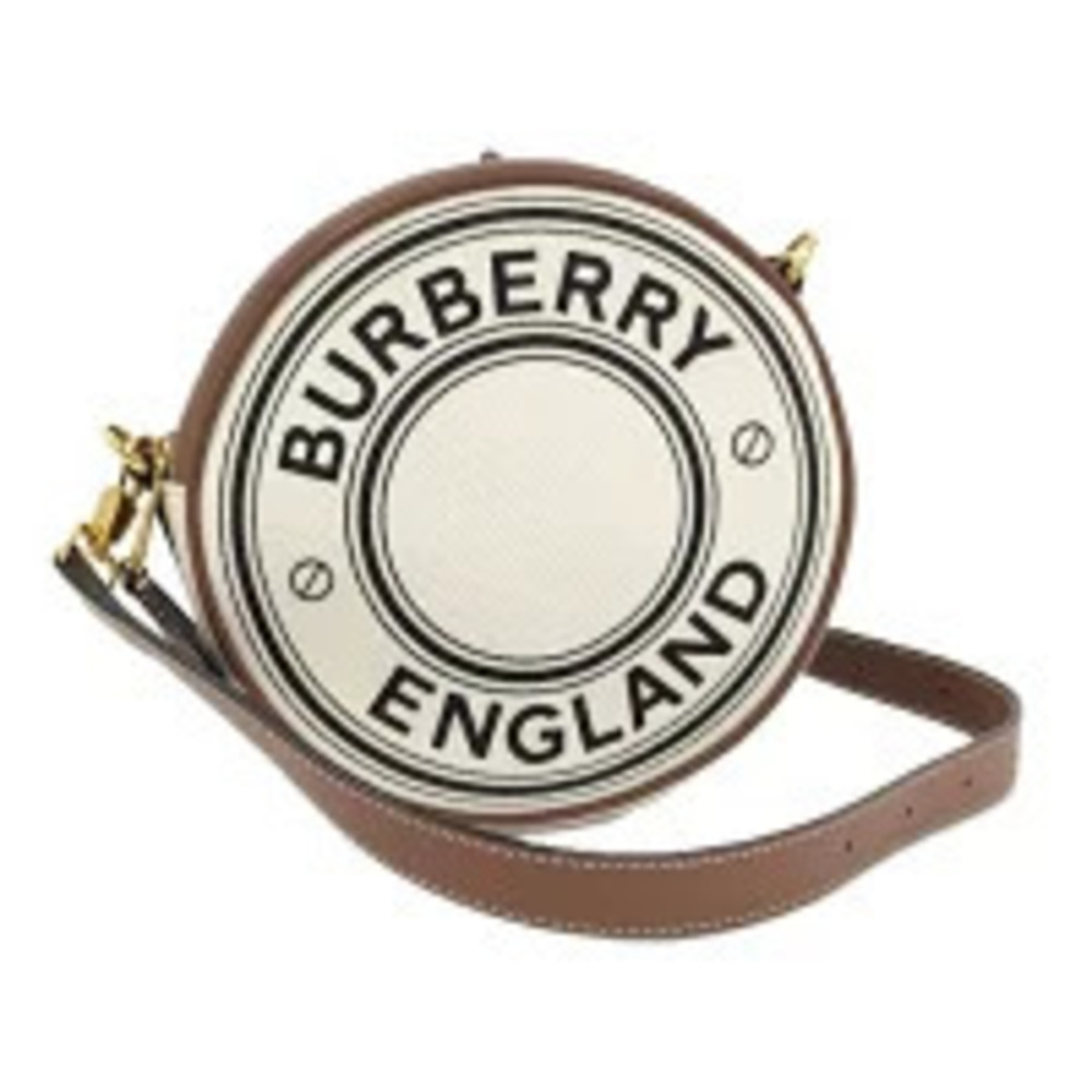BURBERRY Louise Shoulder Bag Leather Canvas Ivory White Brown - Picture 1 of 9